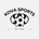 Kova Sports logo, dark wordmark and winged crest on light background